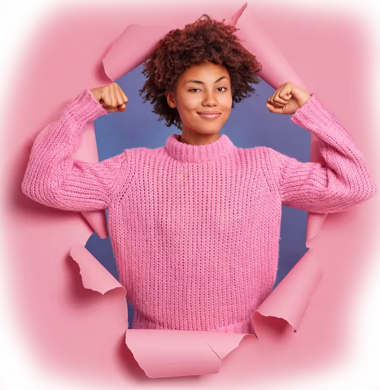 Manager flexing with confidence after understanding what motivates her team